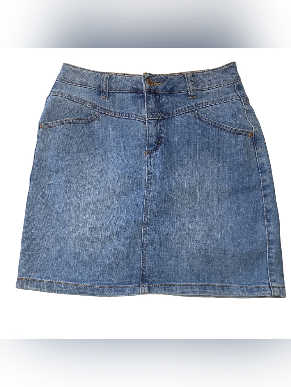 Jay Jay's Classic Blue High Waisted Denim Mini A-line Skirt Size 8